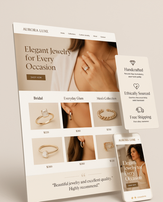 Aurora Luxe – Elegant Jewelry Website Design